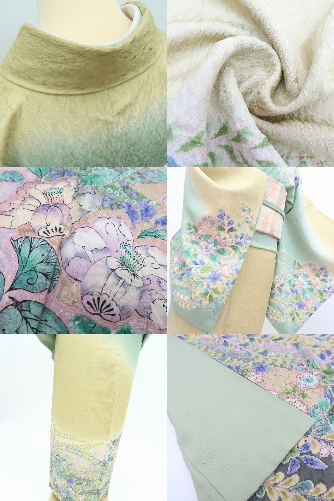 百華❀Y4237◇美品 作家物落款 辻が花 絞り 手縫い仕立て トールサイズ