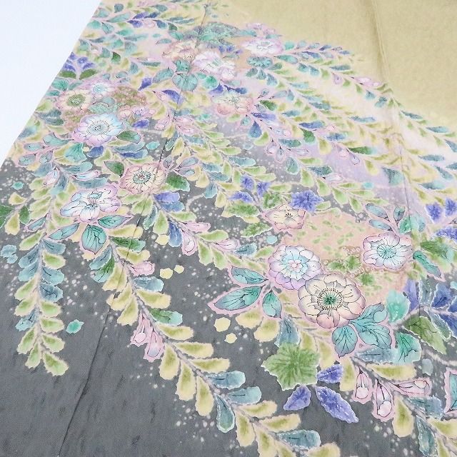 百華❀Y4237◇美品 作家物落款 辻が花 絞り 手縫い仕立て トールサイズ