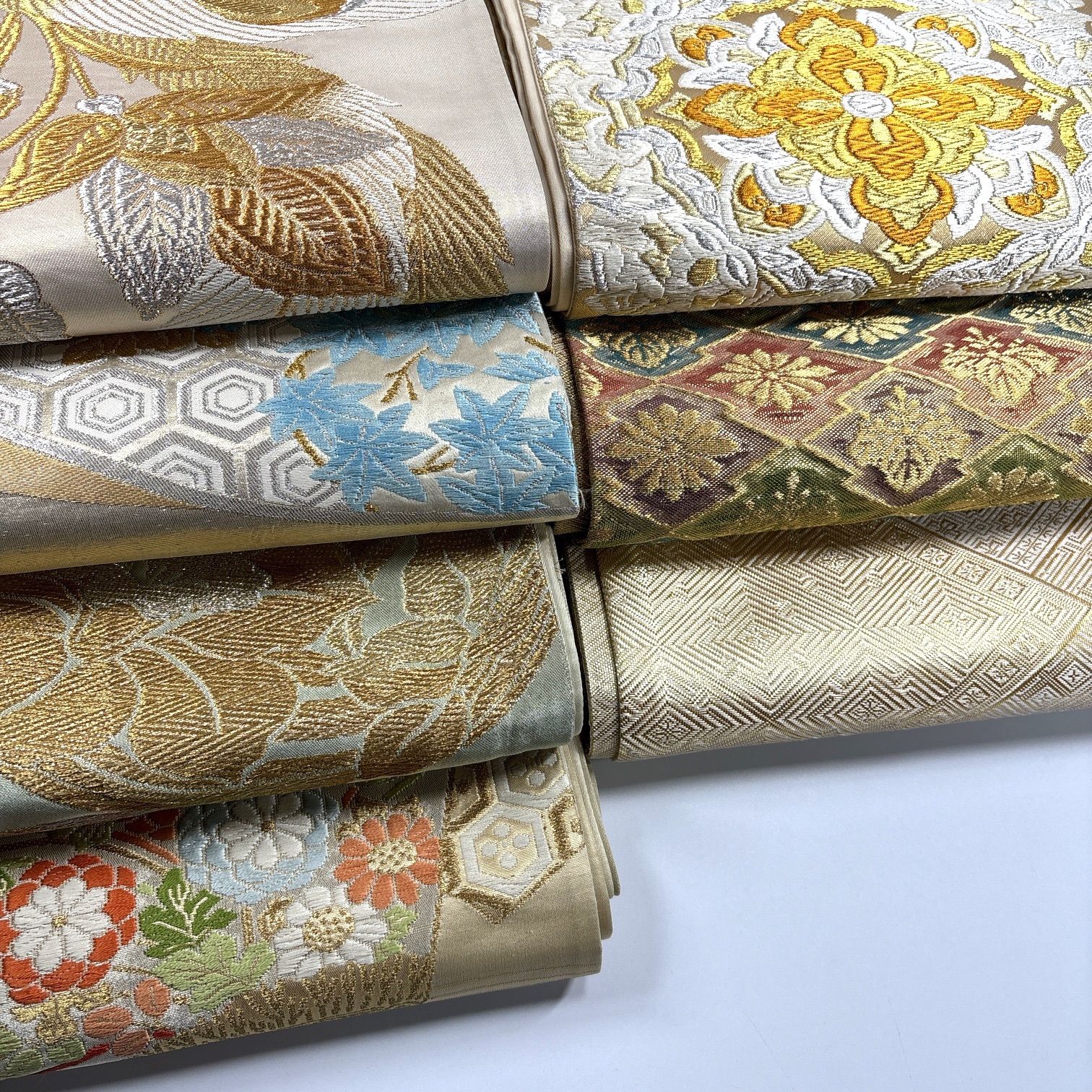 袋帯 7枚 正絹 帯 まとめ売り 同梱購入歓迎 リメイク用 着付け練習用