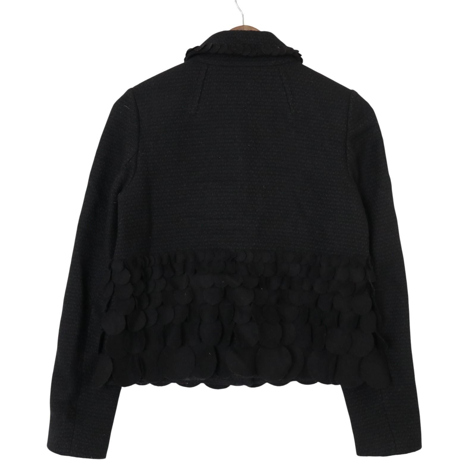 ESCADA SPORT エスカーダ フリル ウール ジャケット 黒ブラック 34