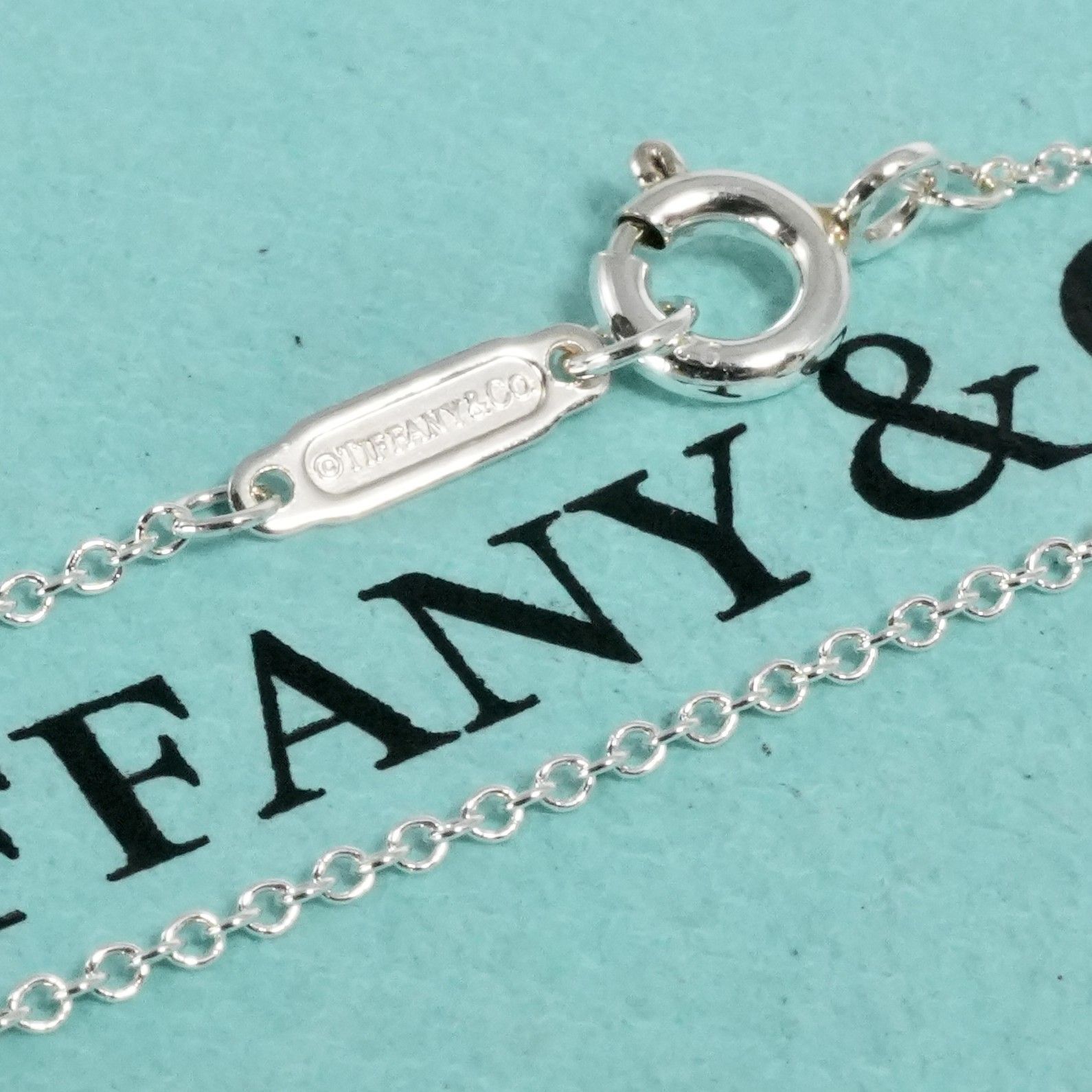 極美品40cm ティファニー ロゴタグ チェーン ネックレス/25-2154S