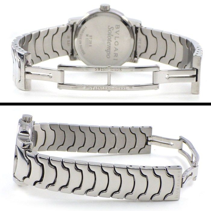  ブルガリ BVLGARI 腕時計 ソロテンポ ST 29 S ブラック文字盤 デイト SS クオーツアナログ 腕時計(デジタル) 時計