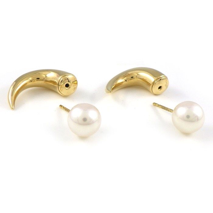 タサキ 田崎真珠 TASAKI ピアス デインジャー ホーン E-3658-18KYG