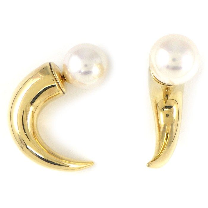 田崎真珠ピアス タサキ 田崎真珠 TASAKI ピアス デインジャー ホーン E-3658-18KYG