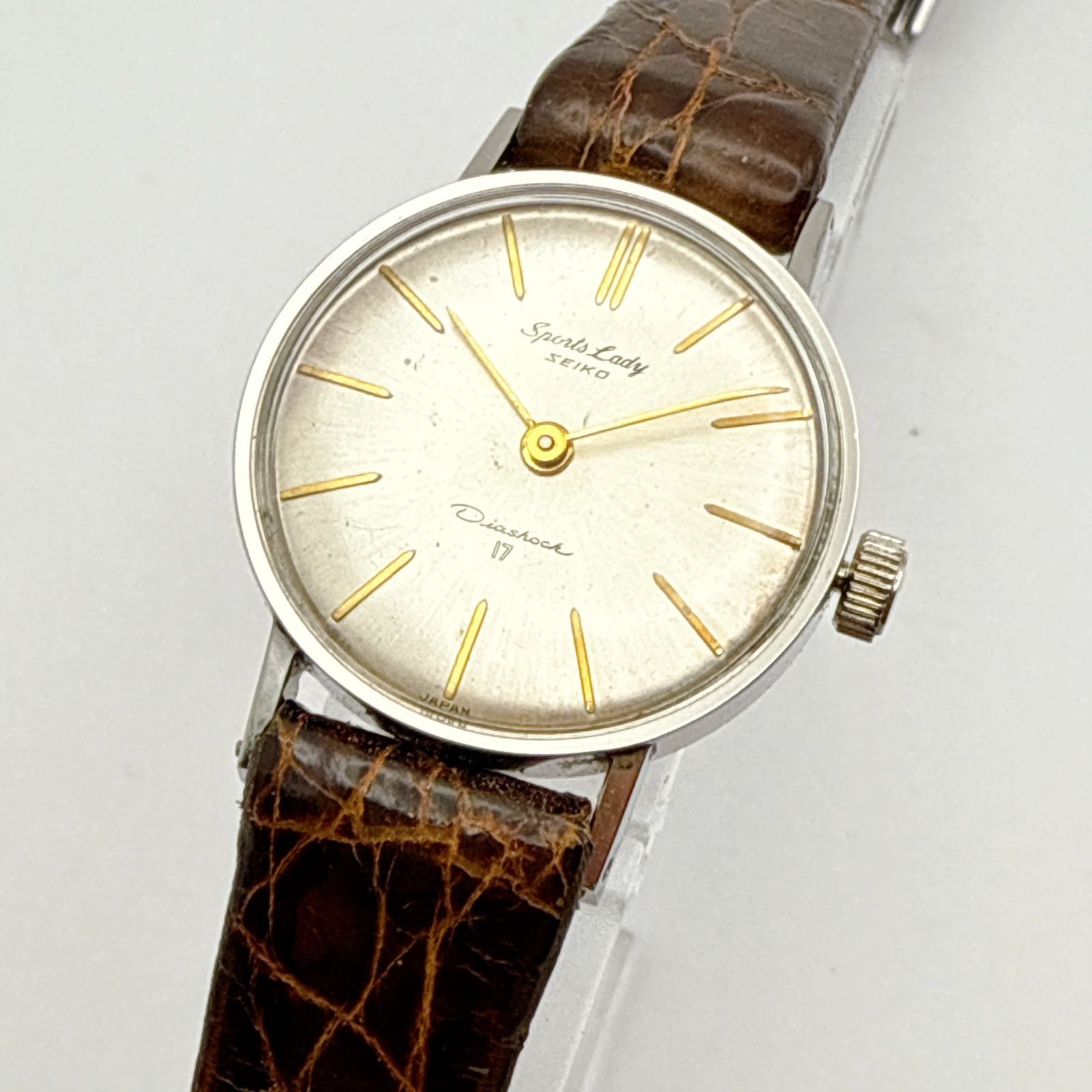 C 118 稼働 級 アンティーク SEIKO Sports Lady セイコー スポーツレディ ラウンドケース 手巻き機械式 17石 レディースウォッチ