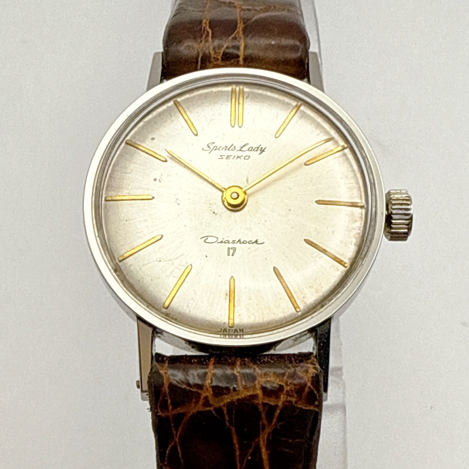 C 118 稼働 級 アンティーク SEIKO Sports Lady セイコー スポーツレディ ラウンドケース 手巻き機械式 17石 レディースウォッチ