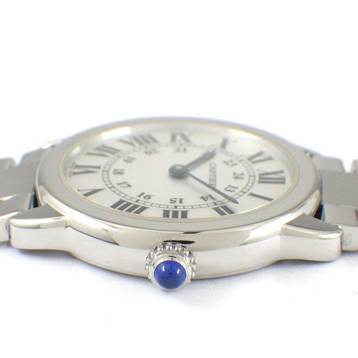 カルティエ Cartier 腕時計 ロンド ソロ SM サンドブラスト仕上げ シルバー文字盤 SS クオーツアナログ