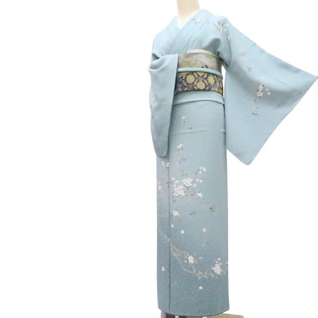 Y3682◇美品未着用 正絹 仕付け糸付 手縫い仕立て 付下げ 着物 百華❀Y4239◇新品 手描き友禅 仕付け糸付 手縫い仕立て ワイドサイズ