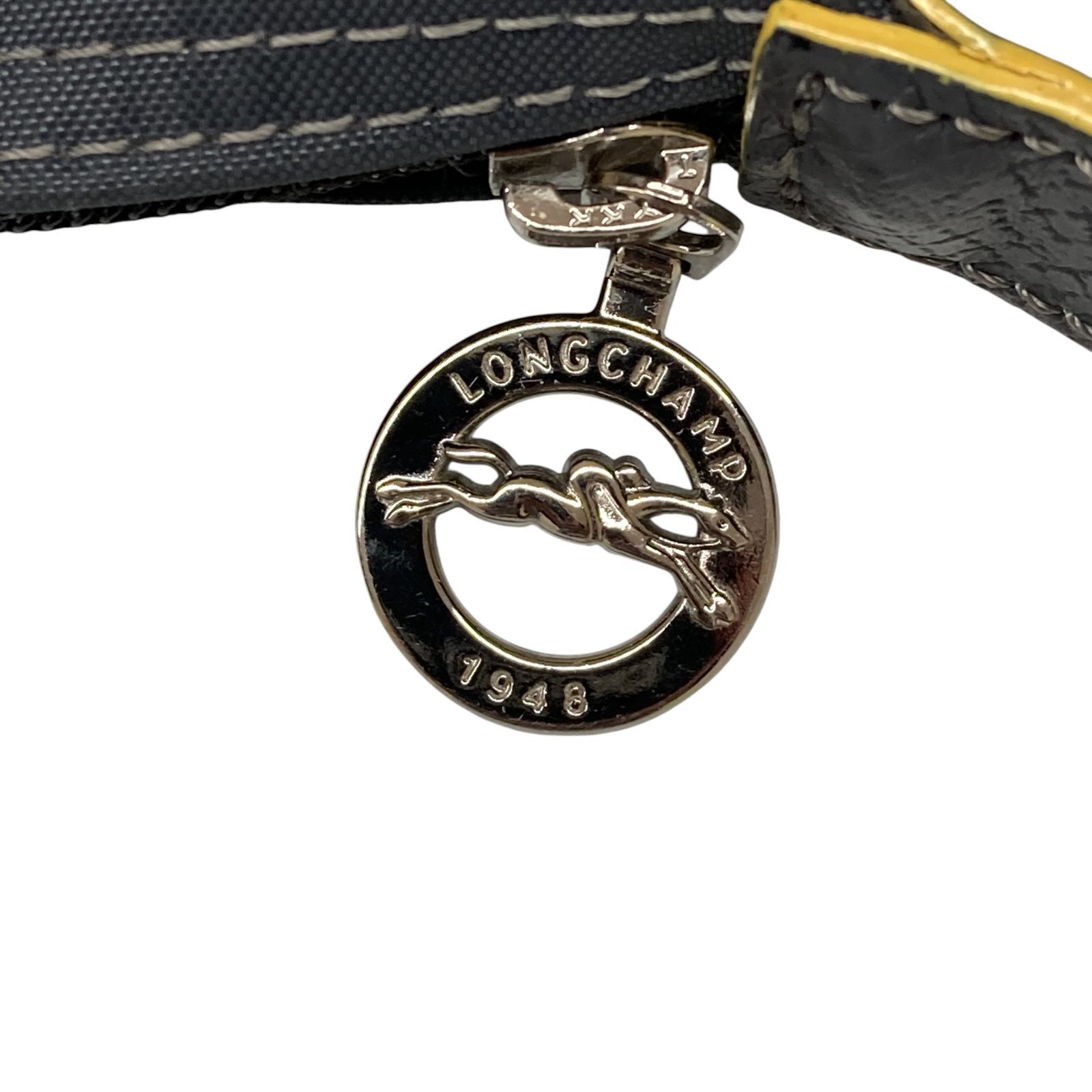 LONGCHAMP ロンシャン グレー、黄、シルバー トートバッグ - メルカリ