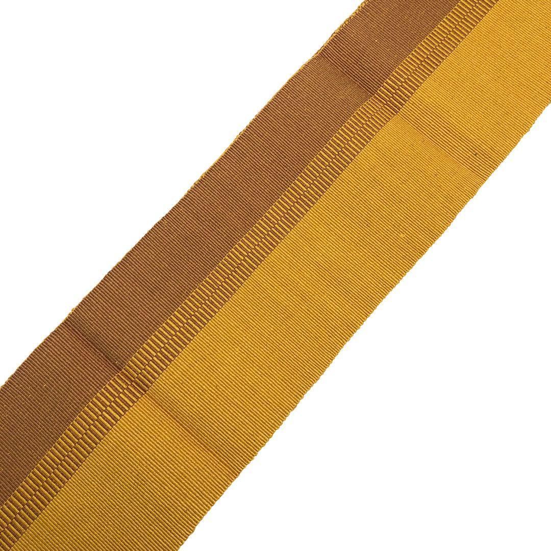 半幅帯 黄八丈 縦柄織模様 八丈色 D-2043