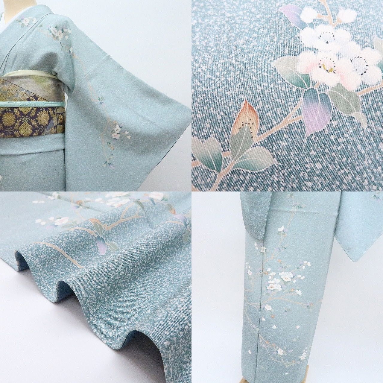 百華❀Y4239◇新品 手描き友禅 仕付け糸付 手縫い仕立て ワイドサイズ