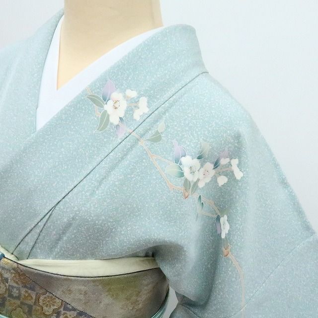百華❀Y4239◇新品 手描き友禅 仕付け糸付 手縫い仕立て ワイドサイズ