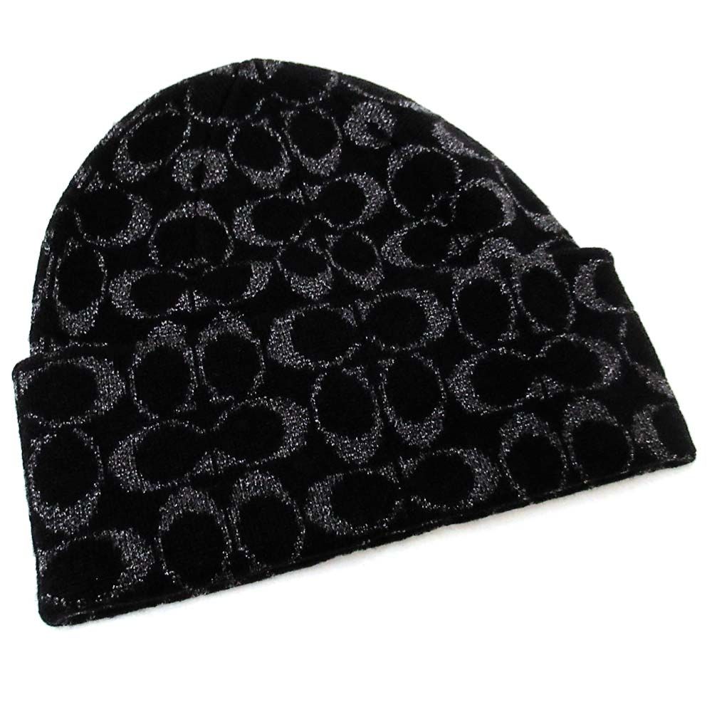  コーチ 帽子 COACH アウトレット メタリック シグネチャー C ビーニー ニットキャップ ニット帽 防寒 001 ニット帽 ビーニー 帽子