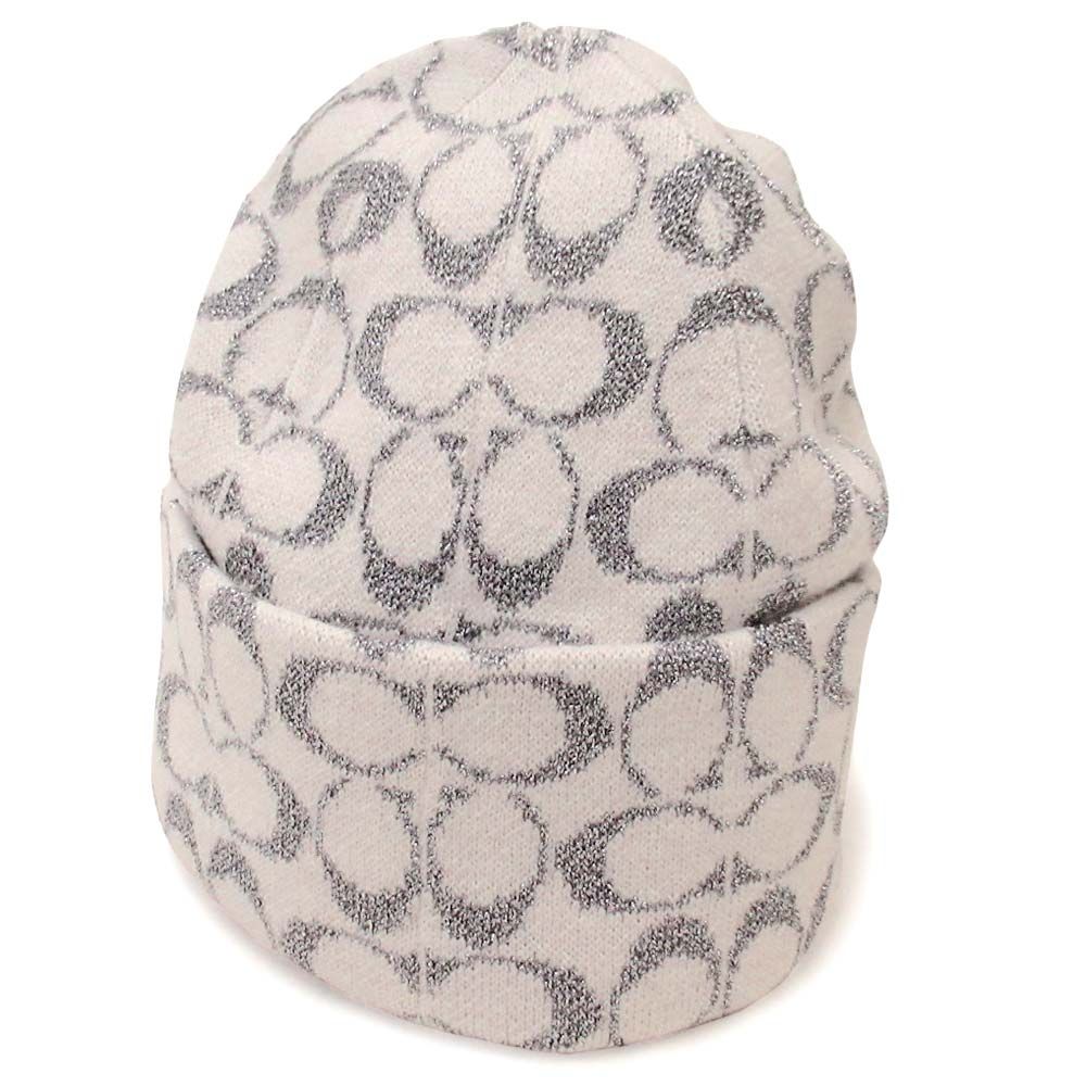 コーチ 帽子 COACH アウトレット メタリック シグネチャー C ビーニー ニットキャップ ニット帽 防寒 151