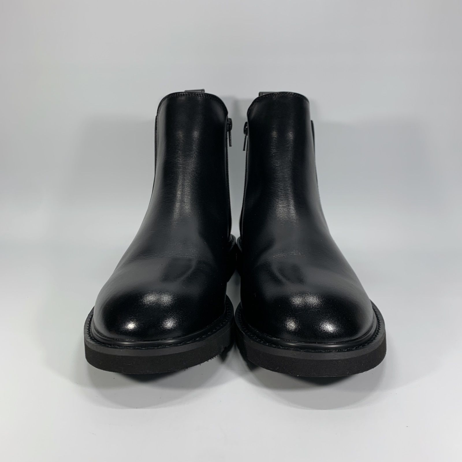 ◯ Oxford-Derby London Shoe Make オックスフォードアンドダービー サイドゴアブーツ ショートブーツ サイドジップ ブラック M 26 26.5 黒