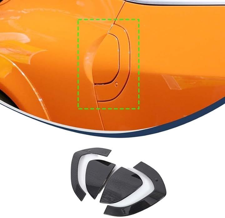 Hcilloend 日産 フェアレディZ RZ 34 2025～2025に適用 ドアハンドルカバー アウタードアノブハンドル メッキドアハンドルカバー ドアカバー カーボンファイバー製 取付簡単 貼付タイプ 保護カバー 装飾カバー カーボン調