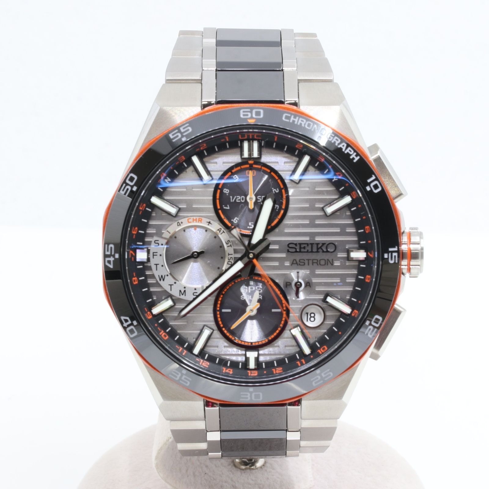 超 SEIKO セイコー アストロン ネクスター SBXC 183 5 X 83 0 AS 1 グレー文字盤 ソーラーGPS衛星電波 メンズ チタン 腕時計