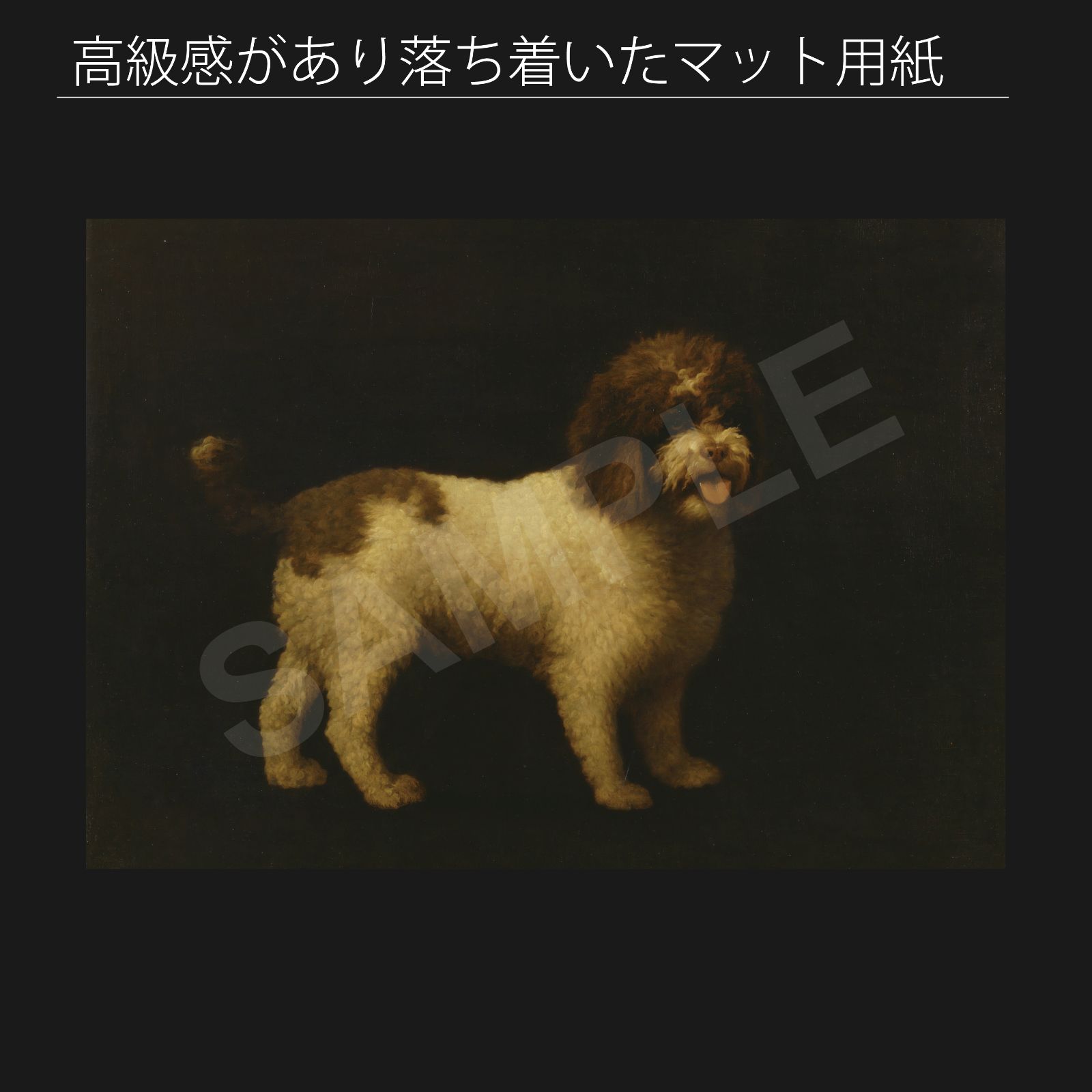 ジョージ スタッブス George Stubbs ウォーター スパニエル 1769年 アートポスターA 2 マット紙 フレーム付 IN