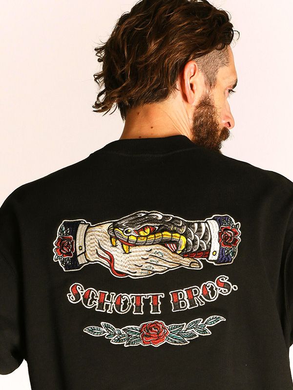 Schott ショット スエット シェイク ハンドスネーク クルー スウェット