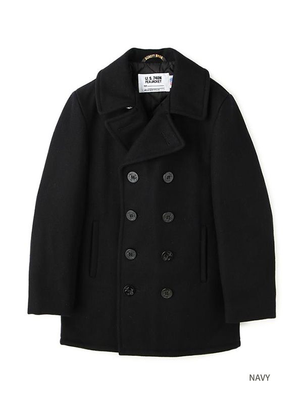 Schott ピーコート 740 24oz 日本別注 アウター 大きいサイズ ネイビー