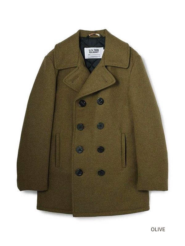 Schott ピーコート 740 24oz 日本別注 アウター 大きいサイズ ネイビー