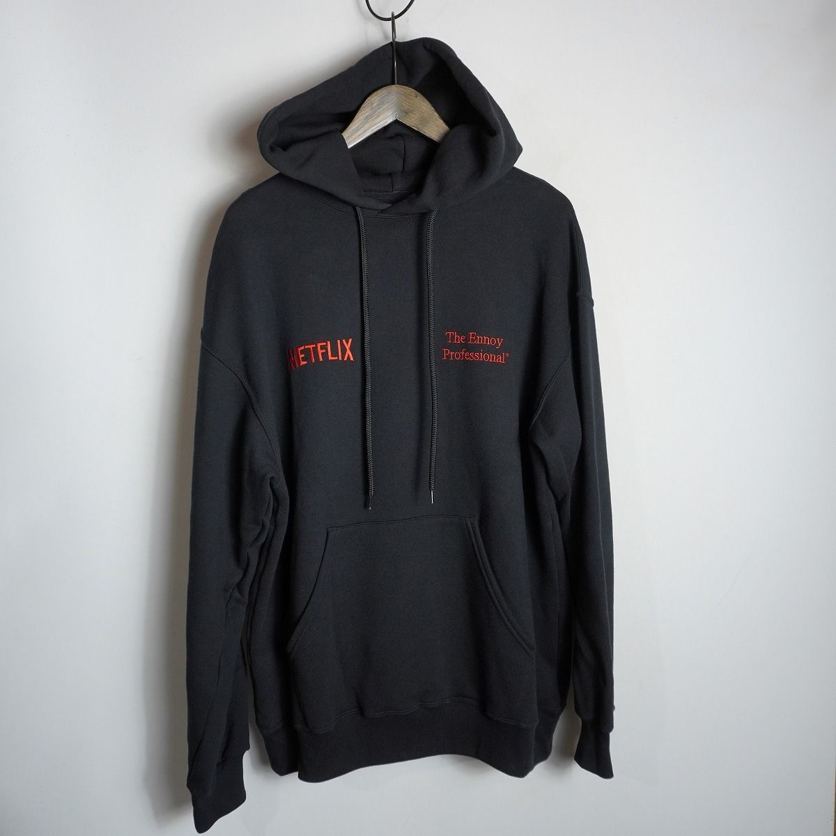 23 AW ENNOY エンノイ × スタイリスト私物 Netflix ネットフリックス スウェット パーカー 黒L 322 P