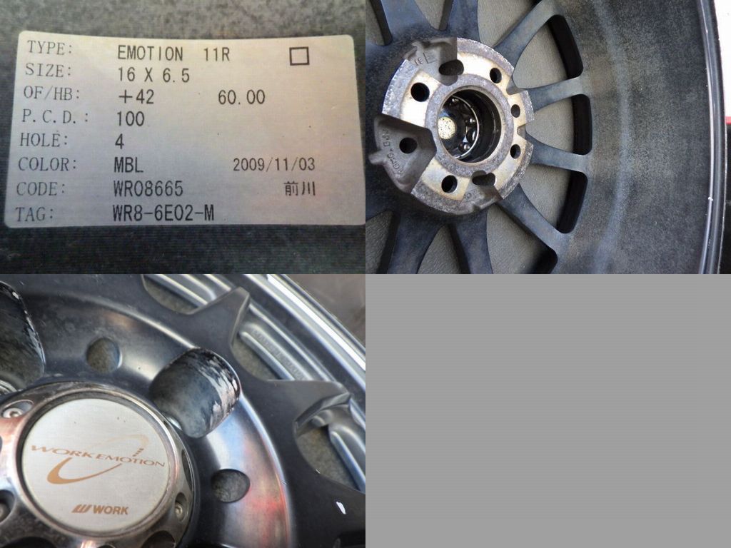 3231】B送料無料△WORK EMOTION 11R△16x6.5J 4H 100 +42△4本