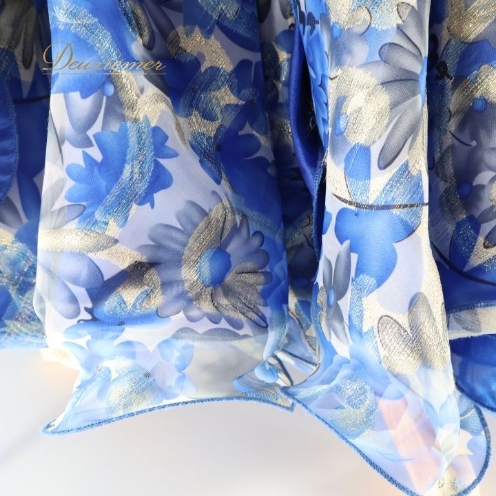 社交ダンス 衣装 ドレス ワンピース デモ 競技 花柄 フロート レース パーティ 発表会 青 ブルー系 おしゃれ デザイン 上品 きれい スカート 重ね着 競技用 フ 大人用 発表会衣装 ダンス発表会