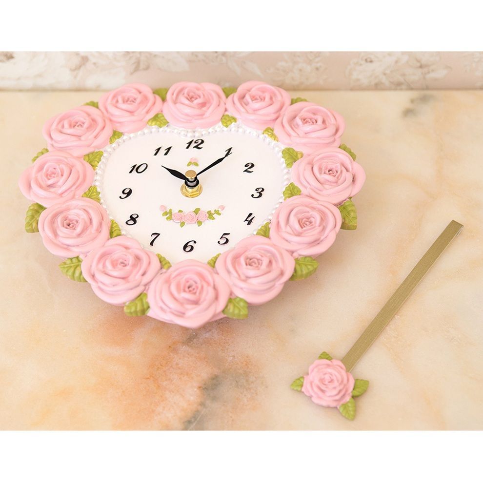 全国送料無料] 姫系ハート振り子時計 薔薇 スプレンディッドローズ