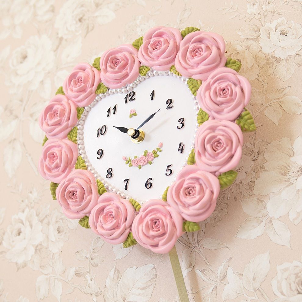 全国送料無料] 姫系ハート振り子時計 薔薇 スプレンディッドローズ