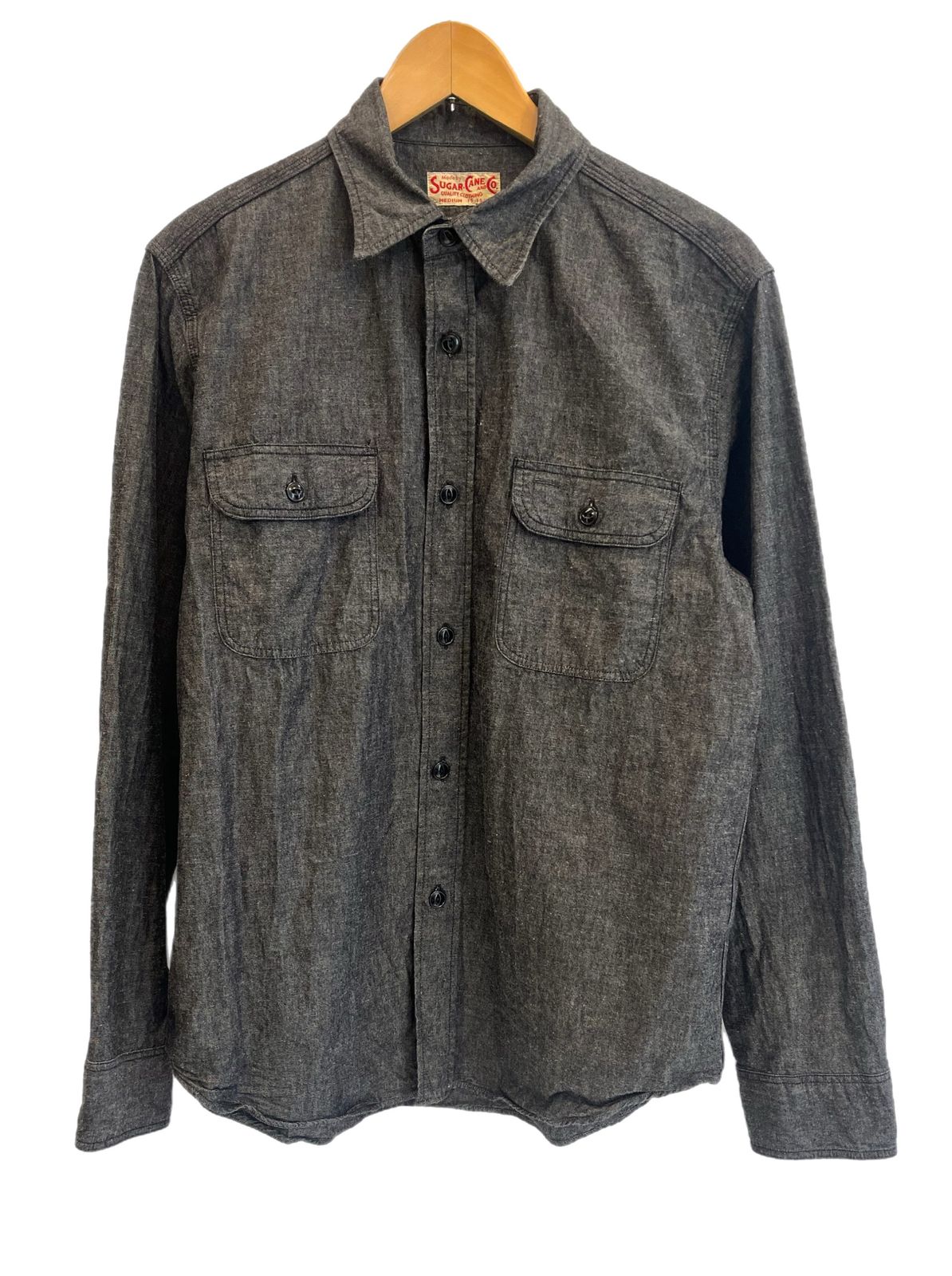 シュガーケーン SUGAR CANE 東洋 WORK SHIRT シャンブレーワークシャツ ブラックシャンブレー SC 29159 長袖シャツ ブラック Mサイズ 101 MT-5457