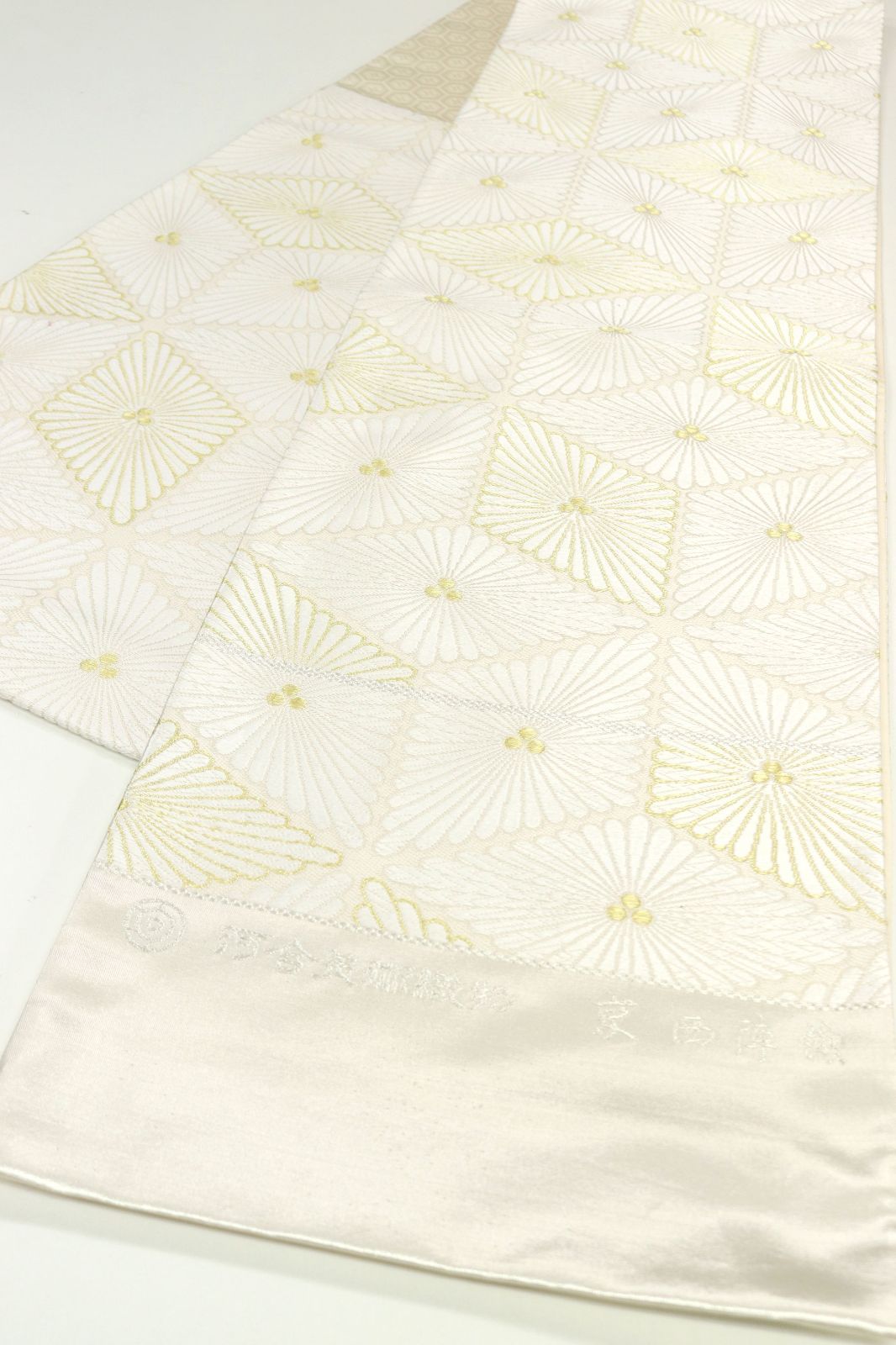 ofa 2729 河合美術織物 袋帯 能寿菱唐松文 お仕立て付き ２～３週間で発送