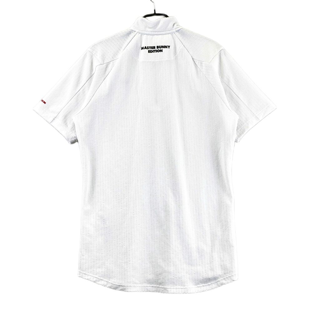 サイズ 6 MASTER BUNNY EDITION マスターバニーエディション ハーフジップ 半袖Tシャツ サッカー ホワイト系 ゴルフウェア メンズ ストスト