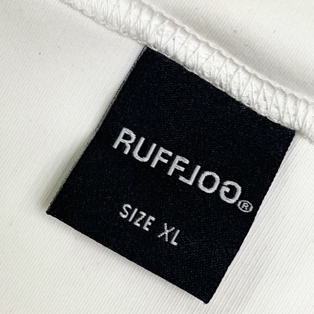 サイズ：XL RUFFLOG ラフロッグ ハイネック半袖Tシャツ ホワイト系