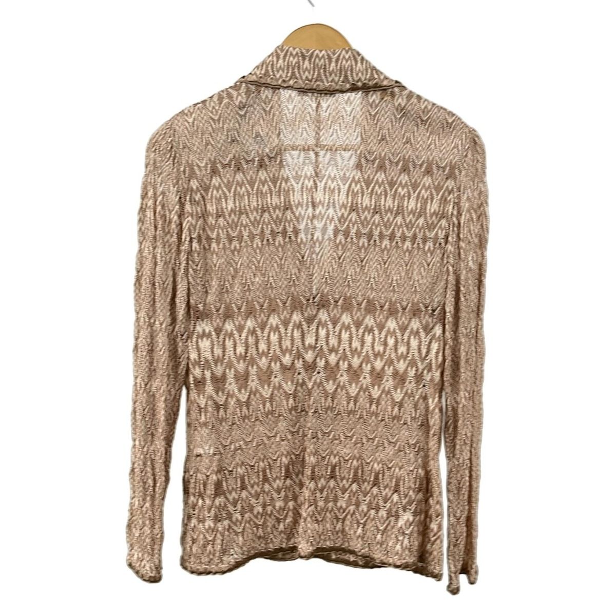 MISSONI ミッソーニ ジャケット サイズ48 XL レディース - ベージュ×ライトブラウン 長袖 春 秋