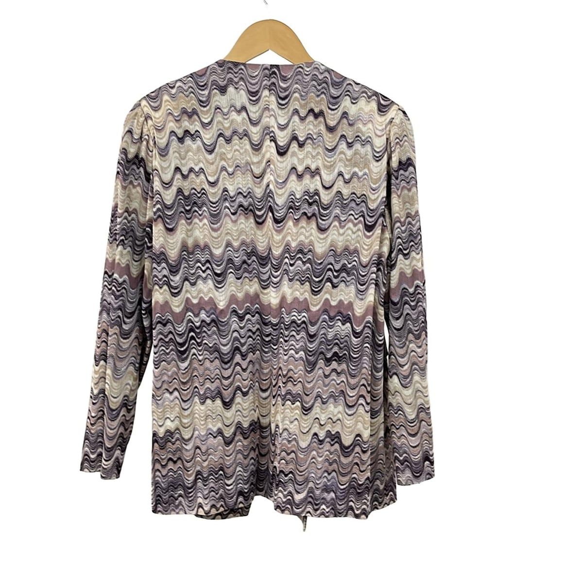 MISSONI ミッソーニ ジャケット サイズ46 L レディース - アイボリー×パープル×マルチ 長袖 肩パッド 春 秋