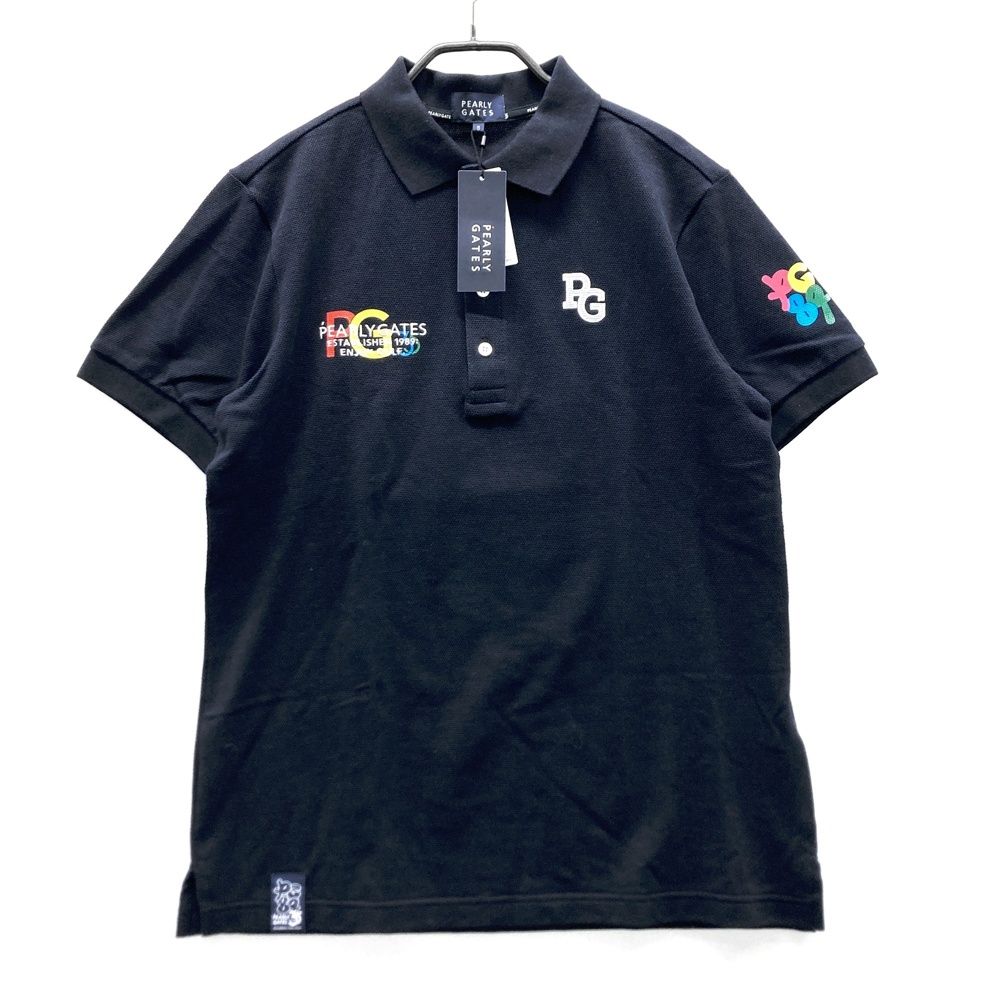 サイズ 5 PEARLY GATES パーリーゲイツ モデル 35周年 半袖ポロシャツ ネイビー系 ゴルフウェア メンズ ストスト