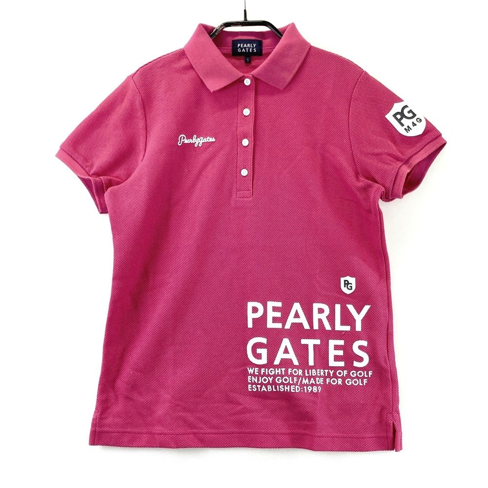 サイズ 1 PEARLY GATES パーリーゲイツ 半袖ポロシャツ ピンク系 ゴルフウェア レディース ストスト
