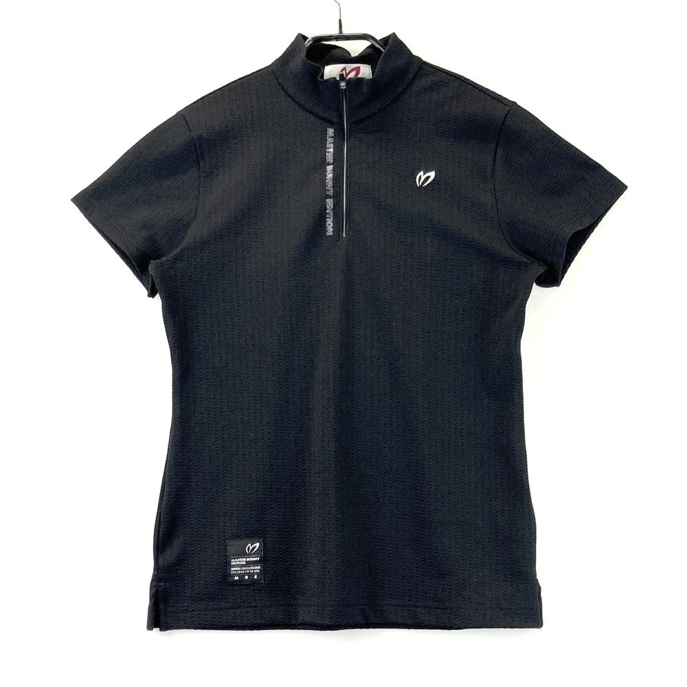 サイズ 2 MASTER BUNNY EDITION マスターバニーエディション 半袖ハーフジップTシャツ ブラック系 ゴルフウェア レディース ストスト