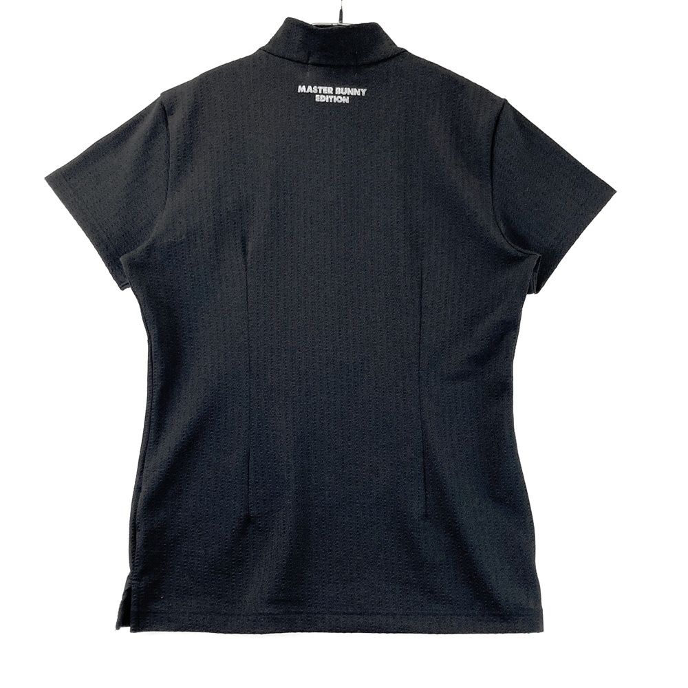 サイズ 2 MASTER BUNNY EDITION マスターバニーエディション 半袖ハーフジップTシャツ ブラック系 ゴルフウェア レディース ストスト