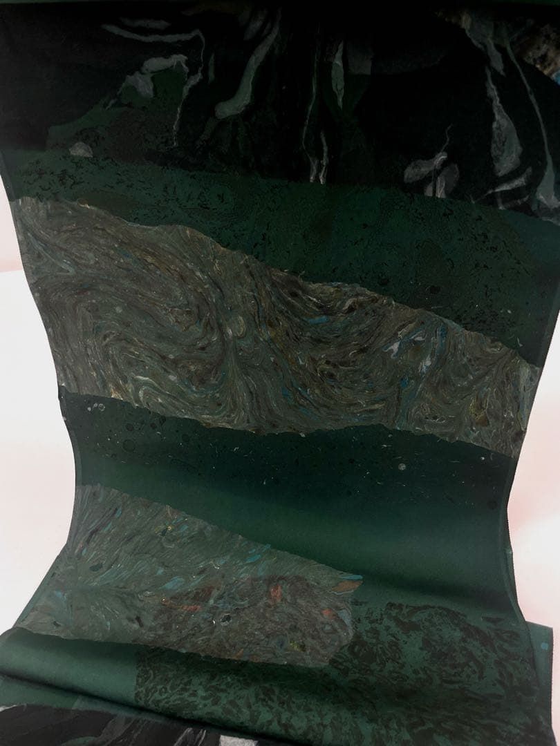  小紋 墨流し 作家もの 個性的 正絹 反物 T 9185 その他 着物反物