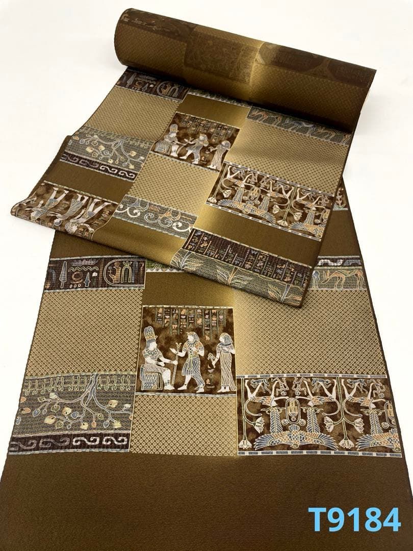 小紋 壁画模様 オリエンタル 正絹 反物 T 9184