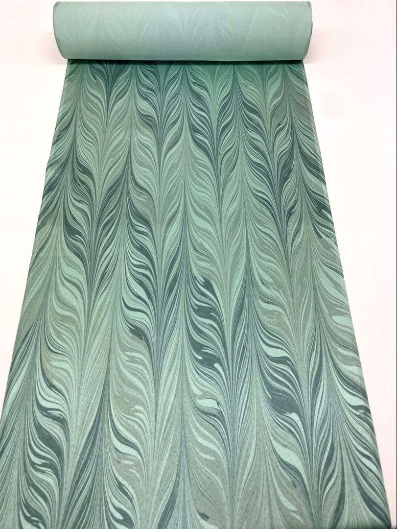 小紋 墨流し染 紋意匠 正絹 反物 T 9186