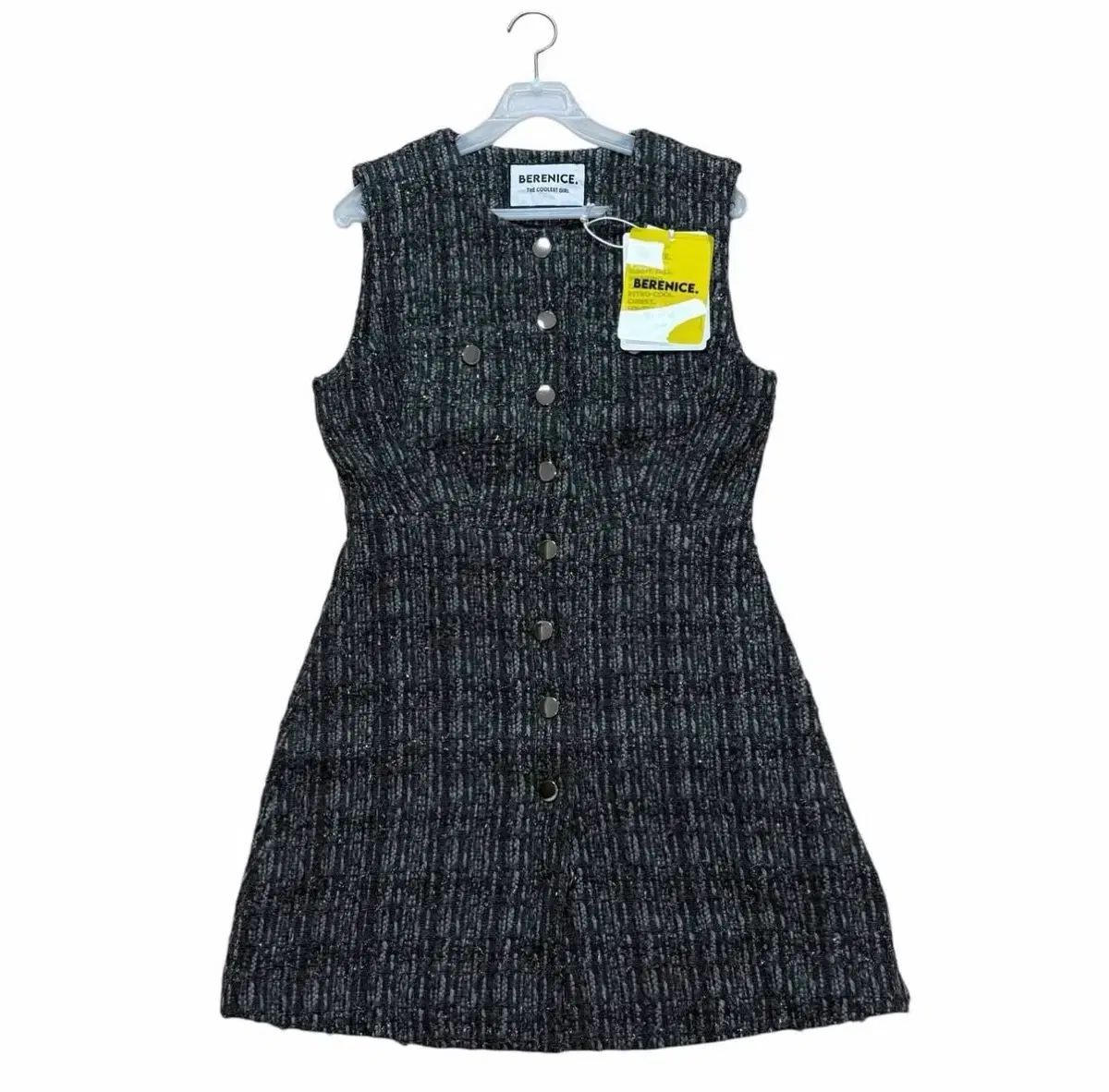 BERENICE フールボタン ディープブラック ツイード ONE PIECE