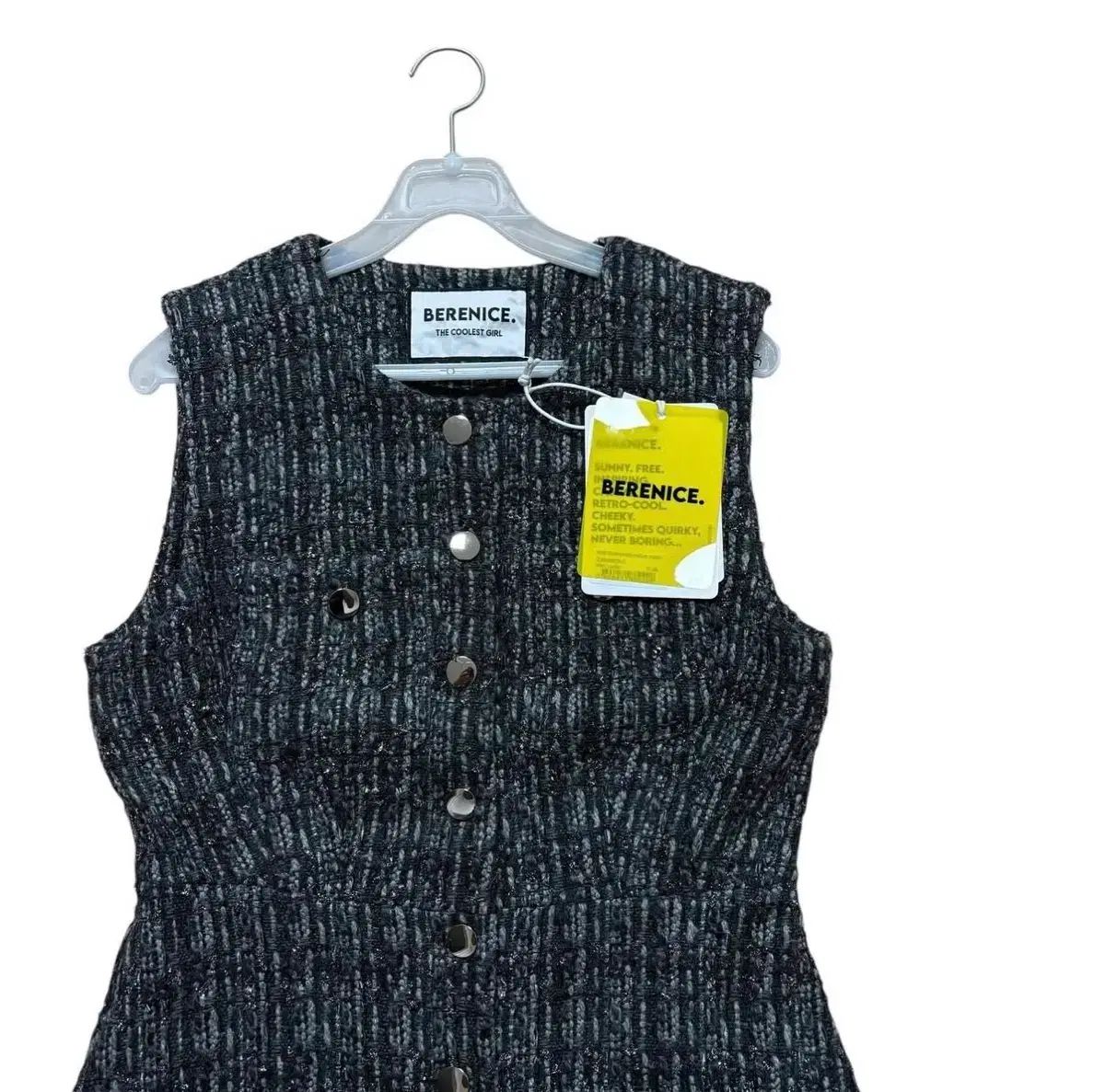 BERENICE フールボタン ディープブラック ツイード ONE PIECE