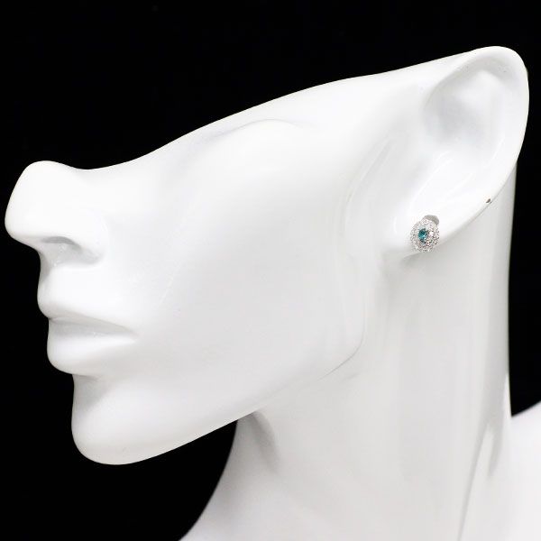 新品 Pt900 ブラジル産 パライバトルマリン ダイヤモンド ピアス 0.14