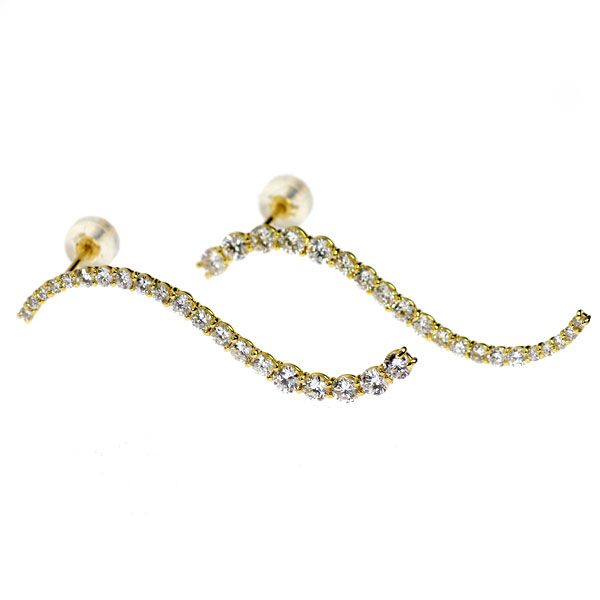 K 18 YG ダイヤモンド ピアス 2.00 ct
