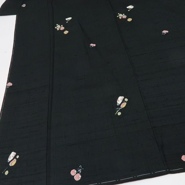 六花-RIKKA- 正絹 青柳謹製 お正月柄 仕付け糸付 紬 着物 A 4198