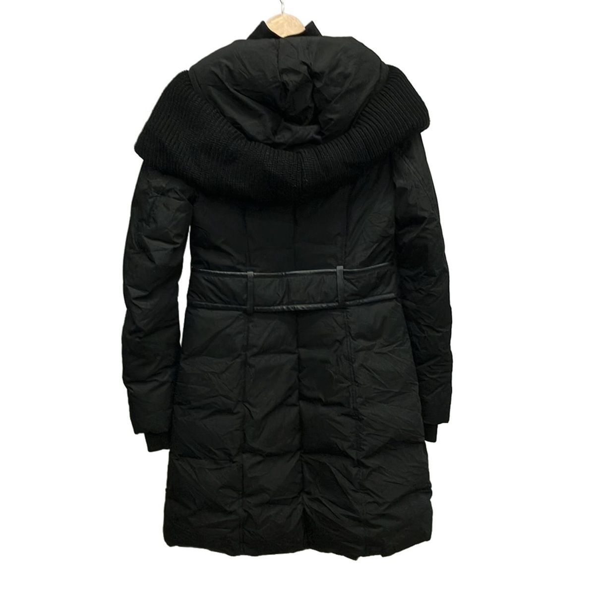 Mackage マッカージュ ダウンコート サイズS P S レディース - 黒 長袖 ニット 部分レザー 冬