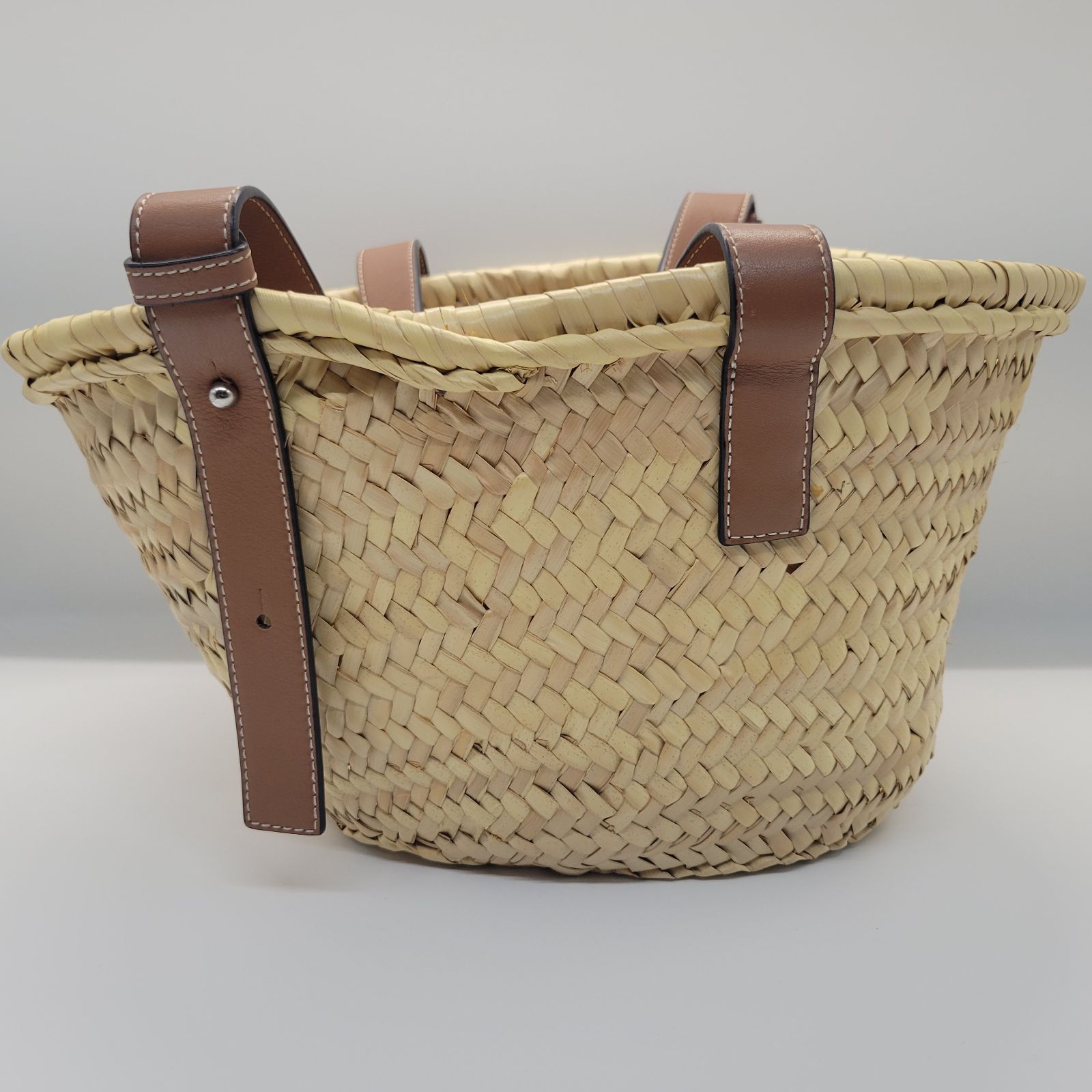 LOEWEロエベバスケットスモールラフィア×レザーハンドバッグブラウン LOEWE/ロエベ】 バスケットバッグ スモール ハンドバッグ ラフィア